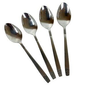 Rogers by Stanley Roberts Danesmore 4 Teaspoons Satin Stainless Steel 1970s